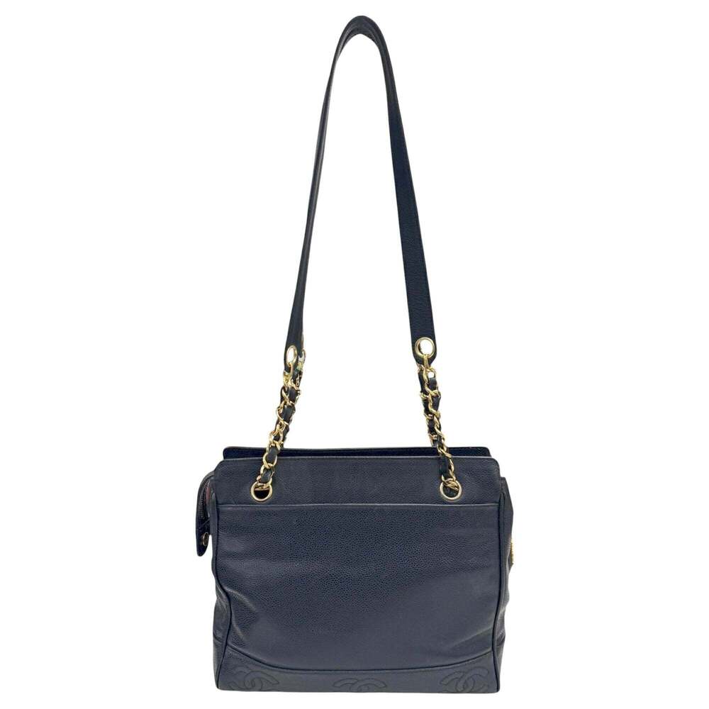 CHANEL Blue Caviar Leather Logo Tote Bag - Picture 2 of 11